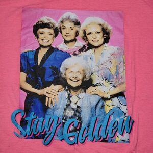 The Golden Girls SS Hot Pink Unisex Tee "Stay Golden" - Size Large (42/44)